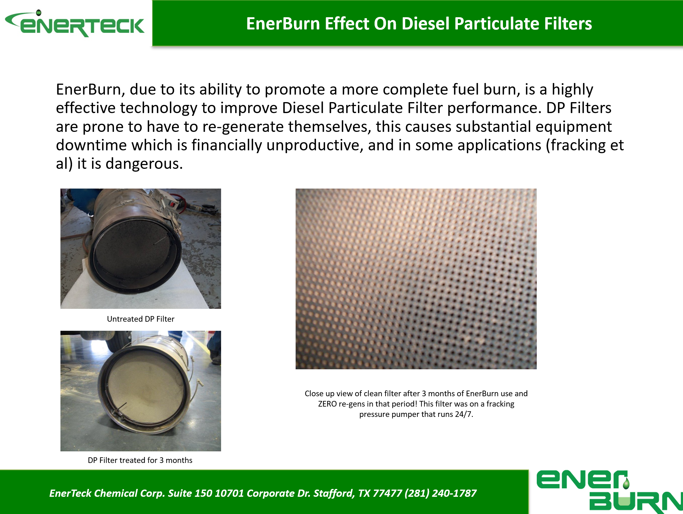 EnerBurn Effect on Diesel Particulate Filters
